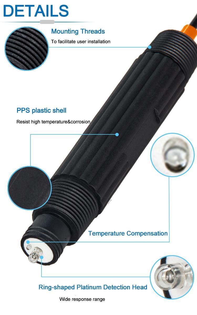Automatic Temperature Compensation Sewage ORP Electrode Drh Sensor for Food and Beverages