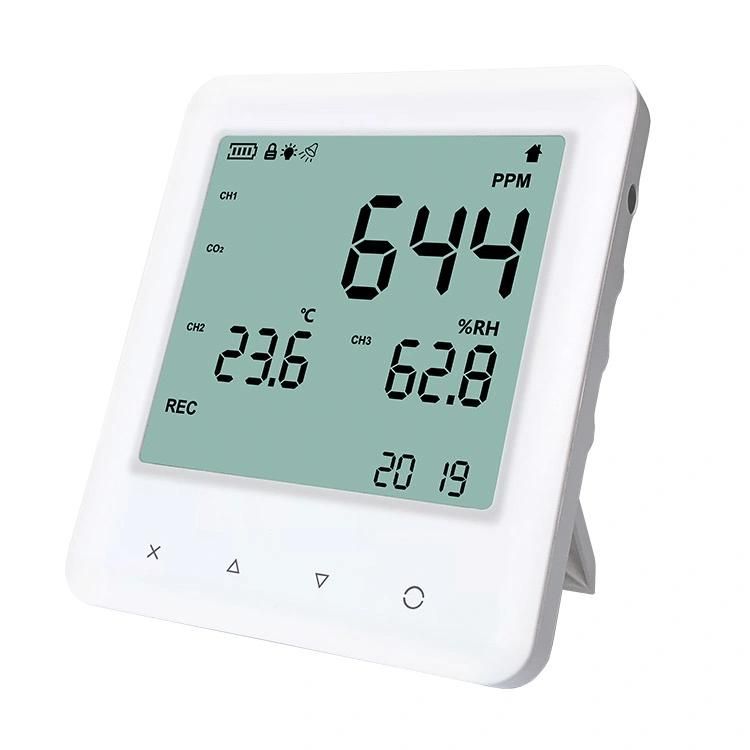 Digital CO2 Monitor Indoor Temperature and Humidity Station with Data Logger