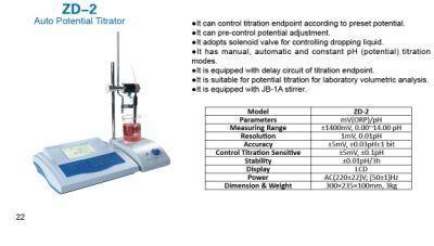 Movel Supply High Quality Competitive Price Performance Zd-2 Automatic Potentiometric Titrator