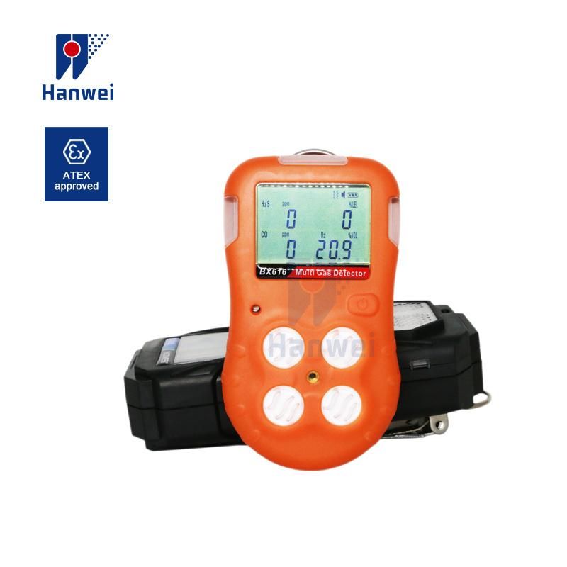 IP66 Industrial Portable 4-in-1 (LEL, CO, H2S, O2) Multi Gas Detector Analyzer
