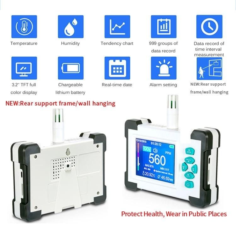 CO2 Air Quality Monitor Meter with Pdf Data Download Function Gas Meter