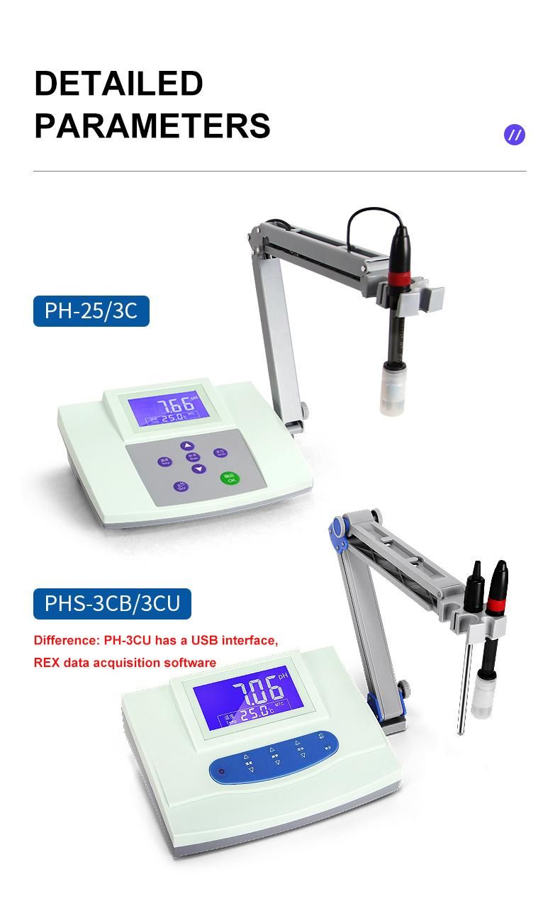 Lab Desktop Benchtop pH Test Meter for Water Bench Waterproof Digital pH Meter