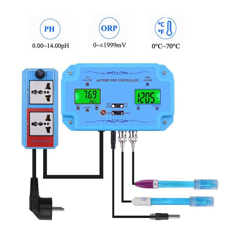 3 in 1 pH ORP Controller Acidimeter Oxidation Reduction Potential Temperature Meter Tester