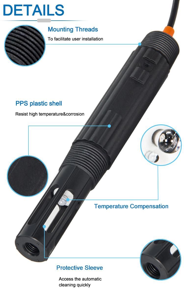 Industrial pH Electrode PPS pH Sensor for Food and Medicine