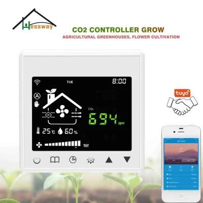 Hessway WiFi Mushroom Chamb CO2 Sensor Controller Grow for Built-in Relay Control Ventilation Bridge Tuya Smart Deviceer