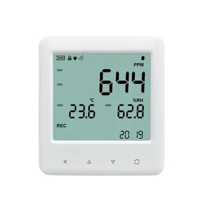 Digital CO2 Monitor Indoor Temperature and Humidity Station with Data Logger