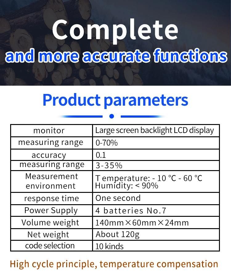 Tk Brand Multifunctional Moisture Meter with 10 Codes