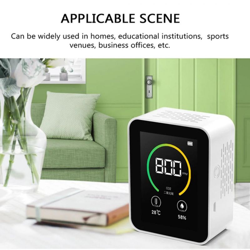 Color Screen TFT Carbon Dioxide CO2 Detector CO2 Meter Gas Concentration Content Intelligent Air Tester