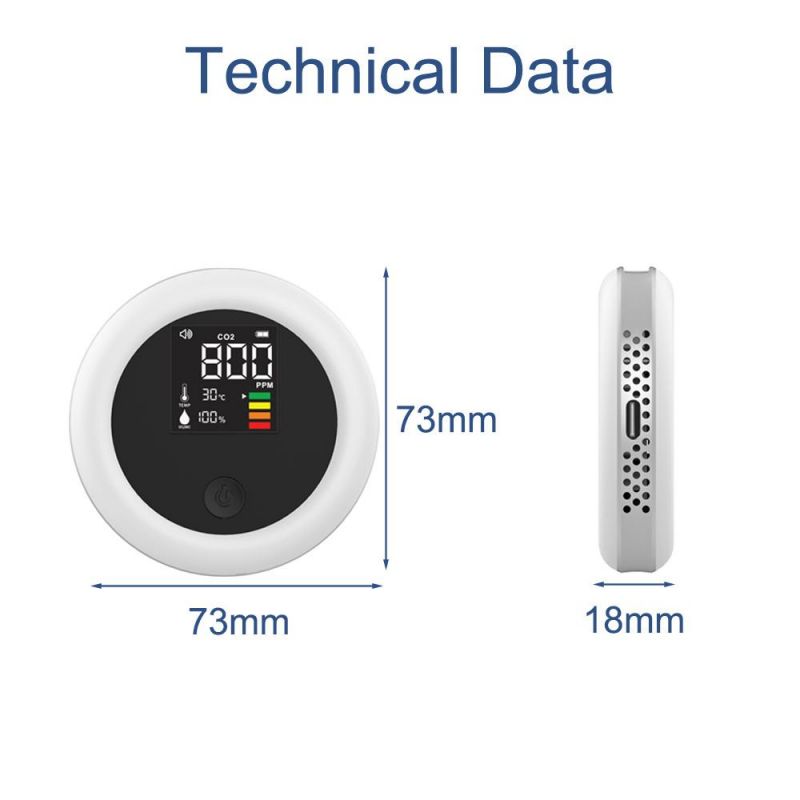 Amazon Hot-Selling CO2 Monitor Air Detector with Infrared Sensor