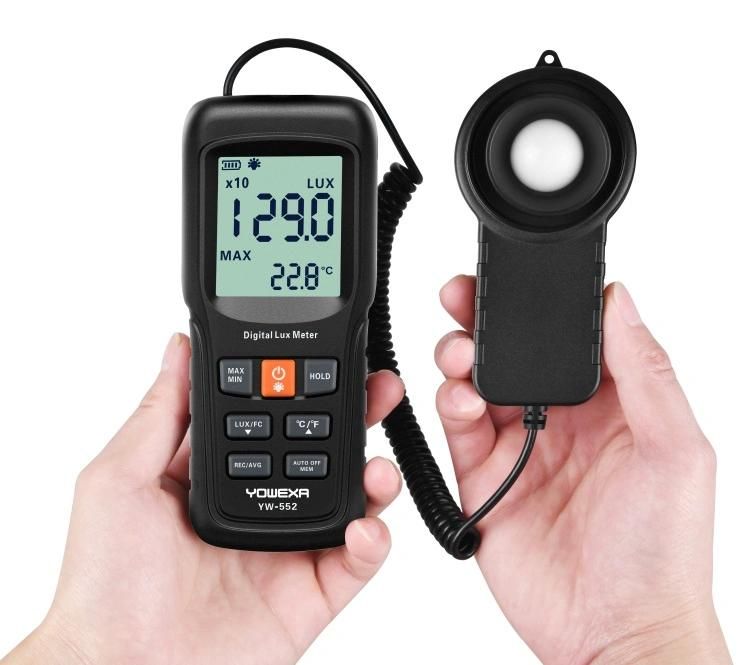 Yw-552 Handheld Ambient Temperature Measurer Digital Illuminance Meter Light Meter