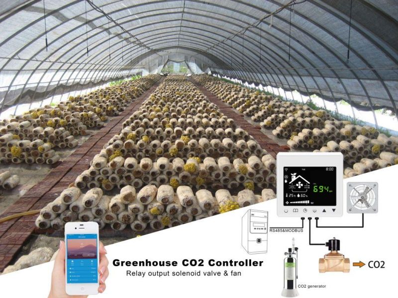 Hessway WiFi RS485 Laser Carbon Dioxide CO2 Sensor Controller for Greenhouse Grow Solenoid Valve Ventilation by Tuya APP