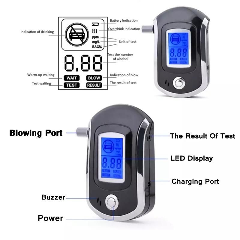 Wholesale Manufacturer ODM OEM Portable Mini Digital Alcohol Tester Breathalyzer LCD