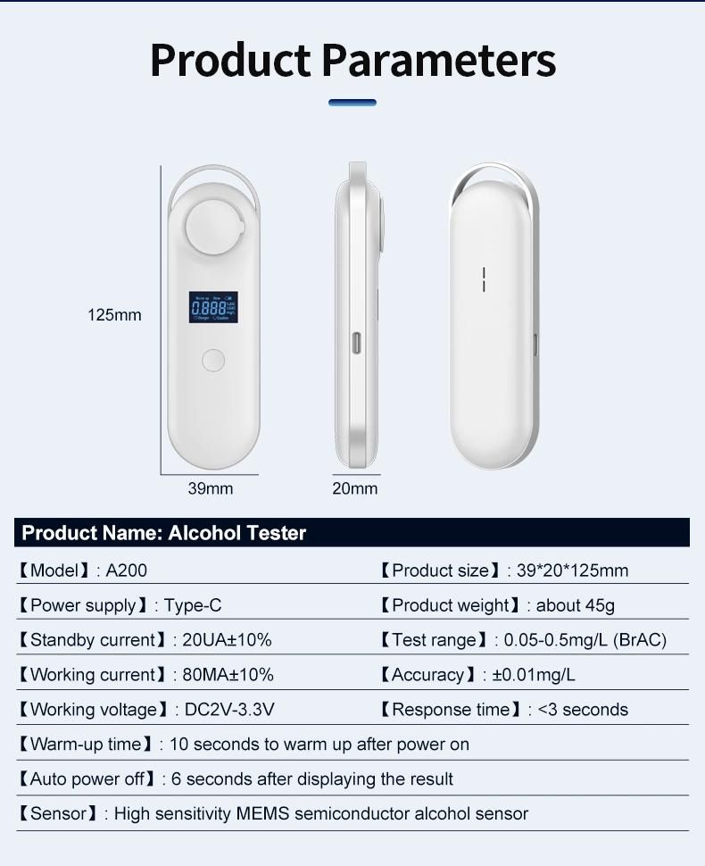 Japanese Hot-Selling Breathalyzer Alcohol Tester Analyzer Detector