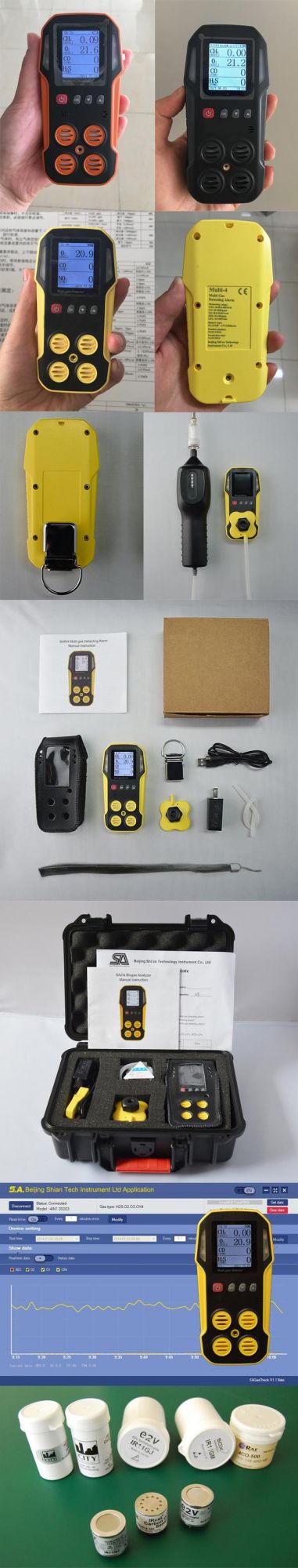 Ircd4 Biogas Analyzer CH4 CO2 H2s O2 with Gas Sampling Pump Biogas Detector