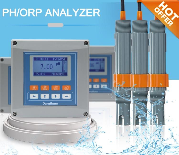 Clock Function Water pH Transmitter Online pH/ORP Meter for Sewage Monitoring