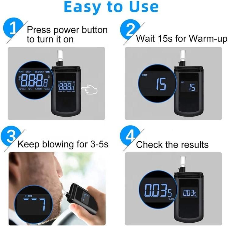 APP Control Digital Breathalyzer Portable Alcohol Tester for Car Drivers