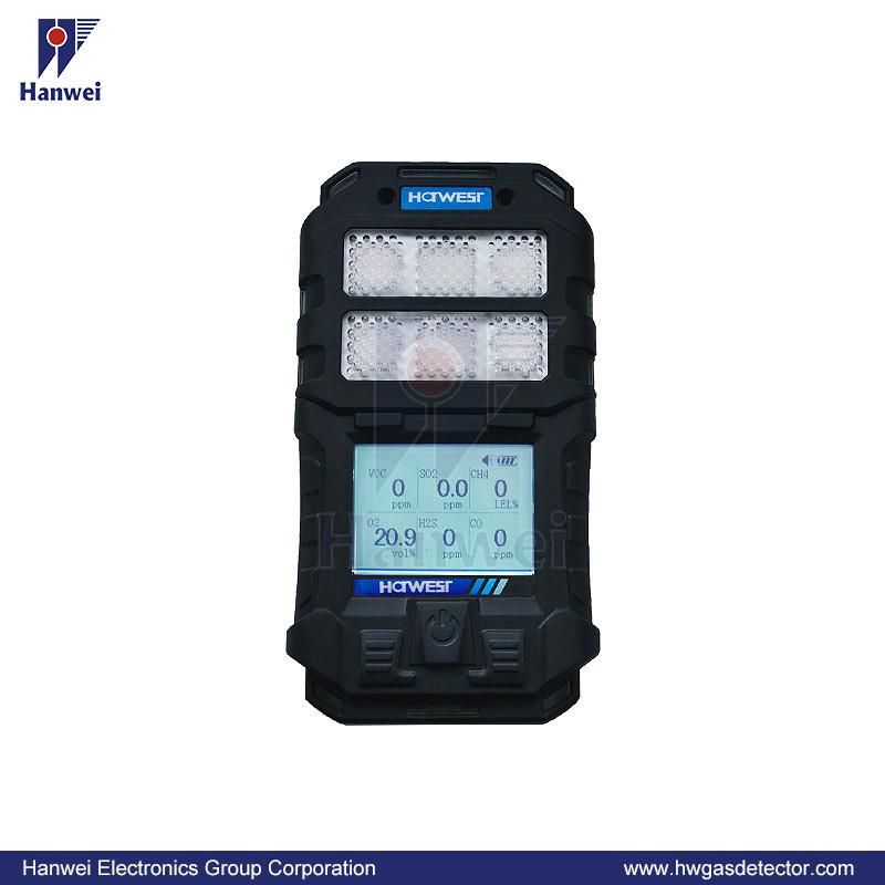 6 in 1 Portable Waterproof Muti Gas Detector with External Sampling Pump for Industry Security
