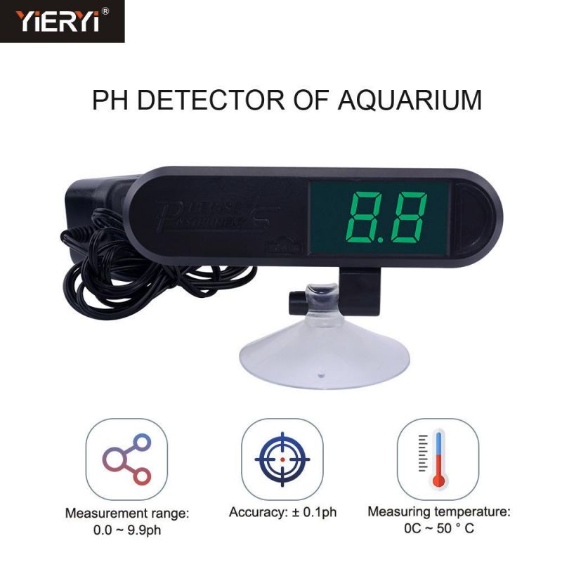 Waterproof pH Monitor Waterproof Acidity Meter pH Digital Display Aquarium, Electrode Replaceable pH Meter pH-025W