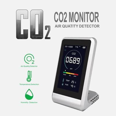 Portable Desktop Indoor Temperature and Humidity CO2 Detector Indoor Air Quality Analyzer CO2 Meter Monitor