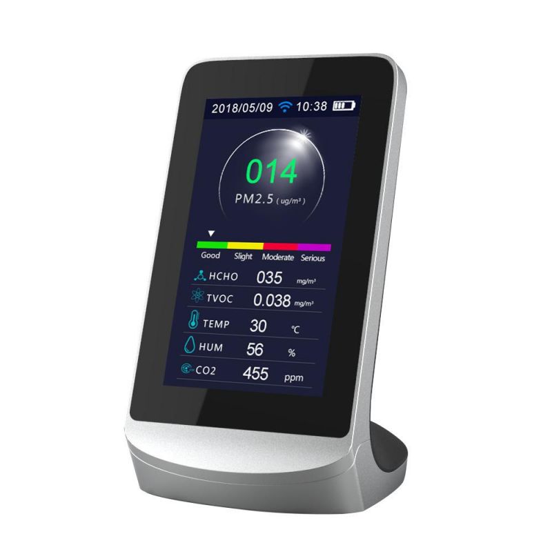 Digital WiFi APP Connection CO2 Meter Gas Tester Dust Pm25 Pm10 Portable Monitor CO2 Meter for Meeting Room