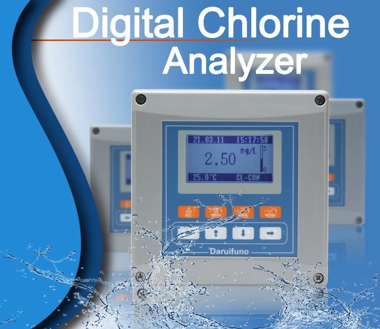 Online Industrial Free Residual Chlorine Transmitter Digital Cl Meter with Flow Cell Installation