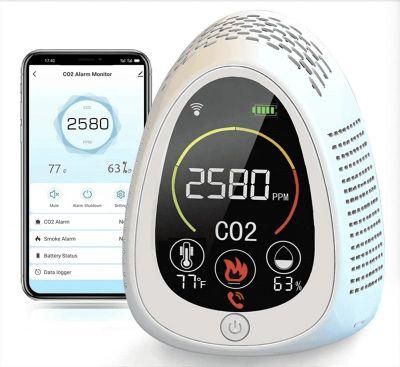 Thermometer and Hygrometer Carbon Dioxide Detector CO2 Monitor WiFi CO2 Meter Alarm Detection CO2 System