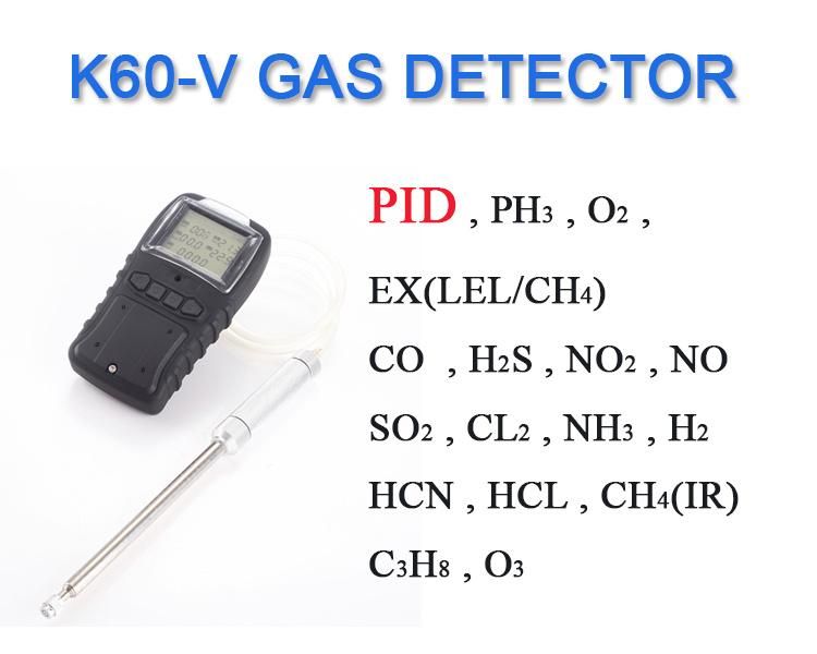 Portable Lithium Battery Multi Co CH4 H2s O2 Gas Detector