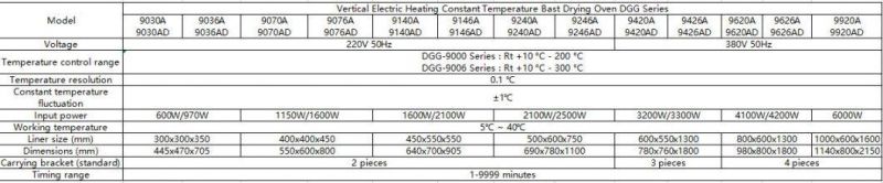 Vertical Electric Heating Constant Temperature Blast Drying Oven