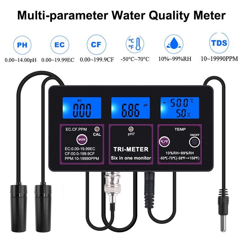 6 in 1 pH Ec CF Rh TDS Temp Tester