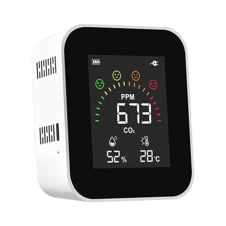 Temperature and Relative Humidity Tabletop Air Quality Monitor Indoor CO2 Meter