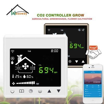 Hessway CO2 Concentration Controller Grow Release Gas Carbon Dioxide for Edible Mushroom Greenhouse Work Tuya WiFi