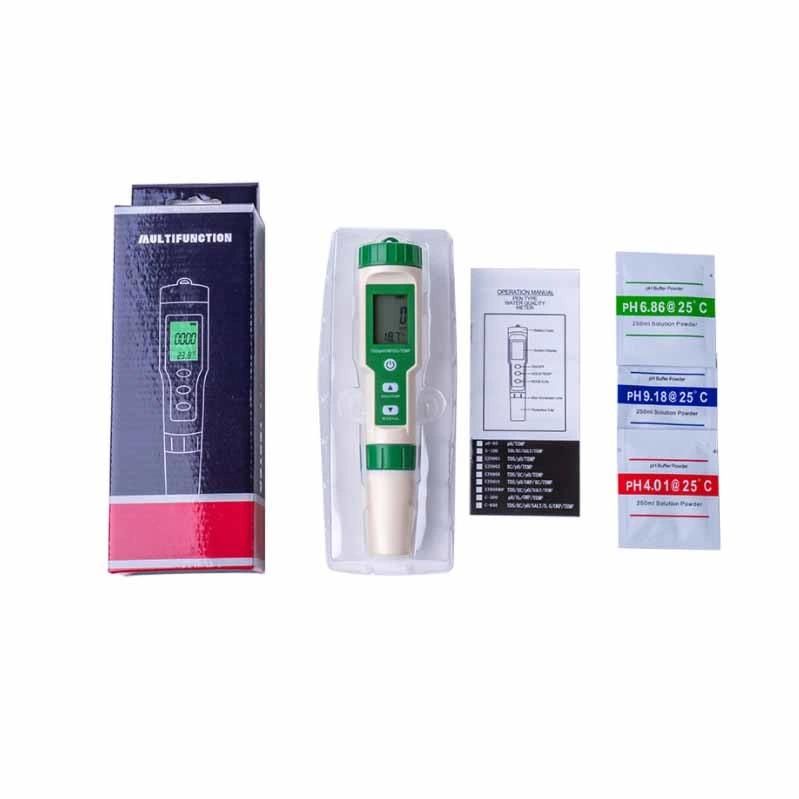 pH Meter Soil Moisture Tester 4 in 1 Digital Light Sensor New Thermometer Temperature Dissolved Oxygen Water Paper pH Meter