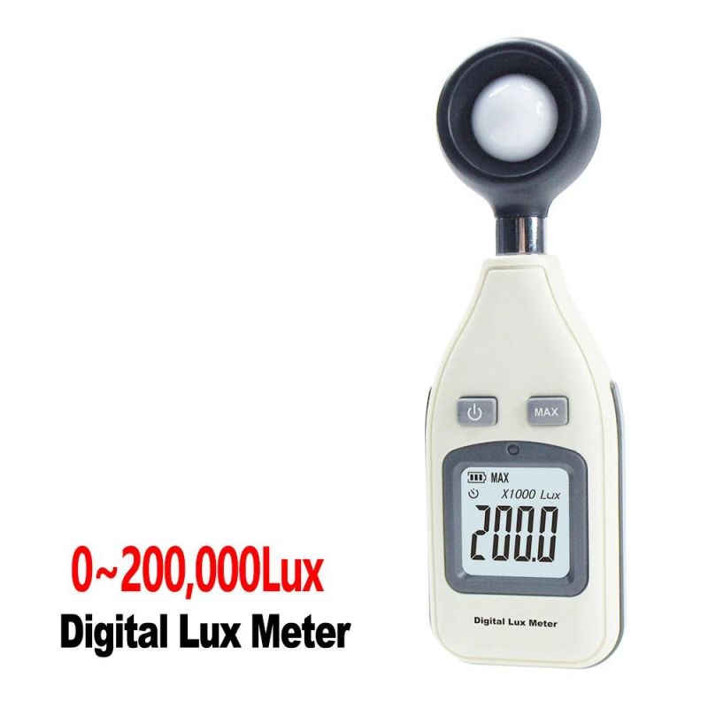 Digital Light Lux Meter, Range: 0-200, 000 Lux 0~18, 500FC GM1010 Digital Lux Illuminance Meter