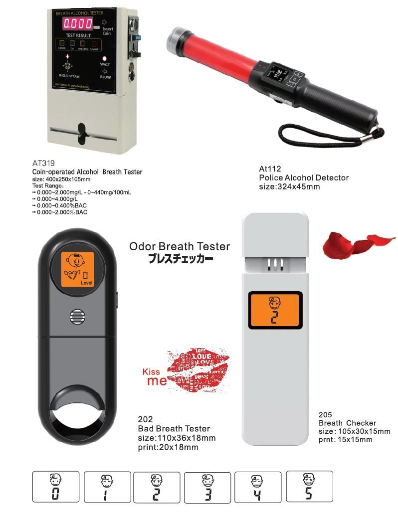 Portable Handheld Digital Breathalyzer Breath Alcohol Tester for Drunk Driving or Alcohol Breathalyzer with Key Chain