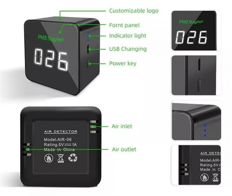 2022 New Indoor Ambient Air Quality Detector Pm2.5 Pm10 Pm 2.5 Monitor Meter