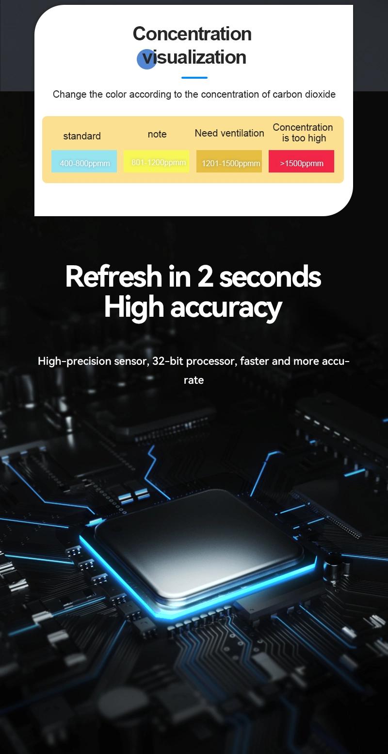 Portable Handheld Small Size Accurate Professional Ndir Sensor Air Quality Real-Time Monitor