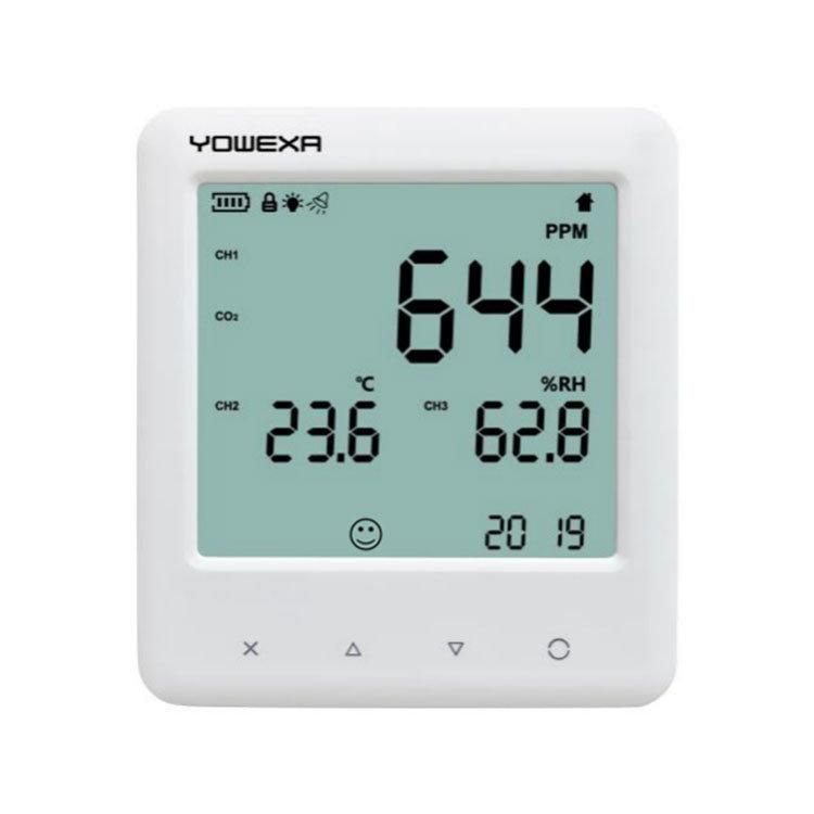 Desktop and Wall-Mountable Temperature Humidity Gauge CO2 Monitor