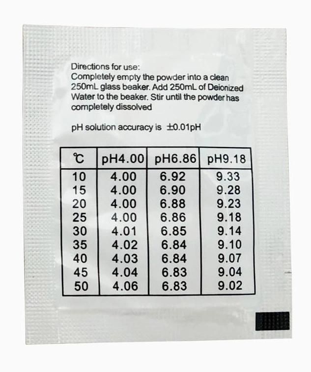 4.01 6.86 9.18 Calibration Point pH Buffer Solution Powder in pH Meter