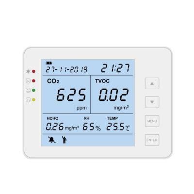 CO2/Tvoc/Hcho/Temp/Rh Monitor Desktop Air Quality Monitor Ce RoHS