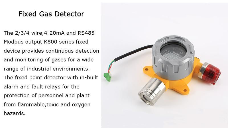 UL Certification K800 Fixed H2s Gas Detector with 0-200ppm Detection Range