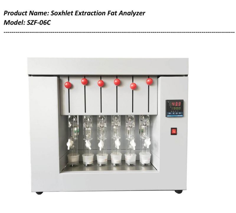 Szf-06c Soxhlet Extraction Fat Analyzer Automatic Intelligent Fat Analyzer