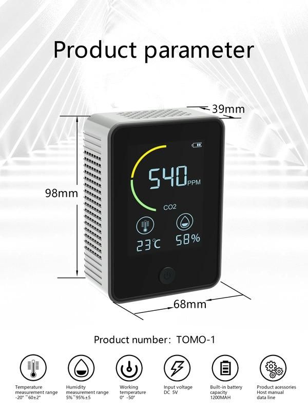 Smart Indoor Digitale Airi Monitor Portable CO2 Meter