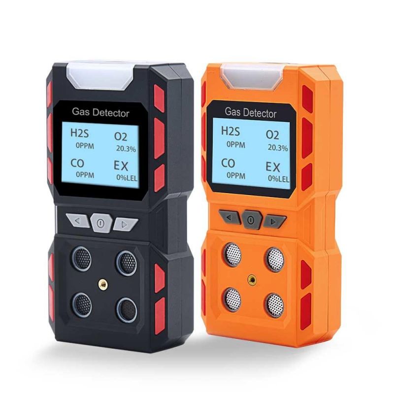 Chargeable Lel Co H2s O2 Portable Gas Detector with Human Voice Alarm for Industrial Application