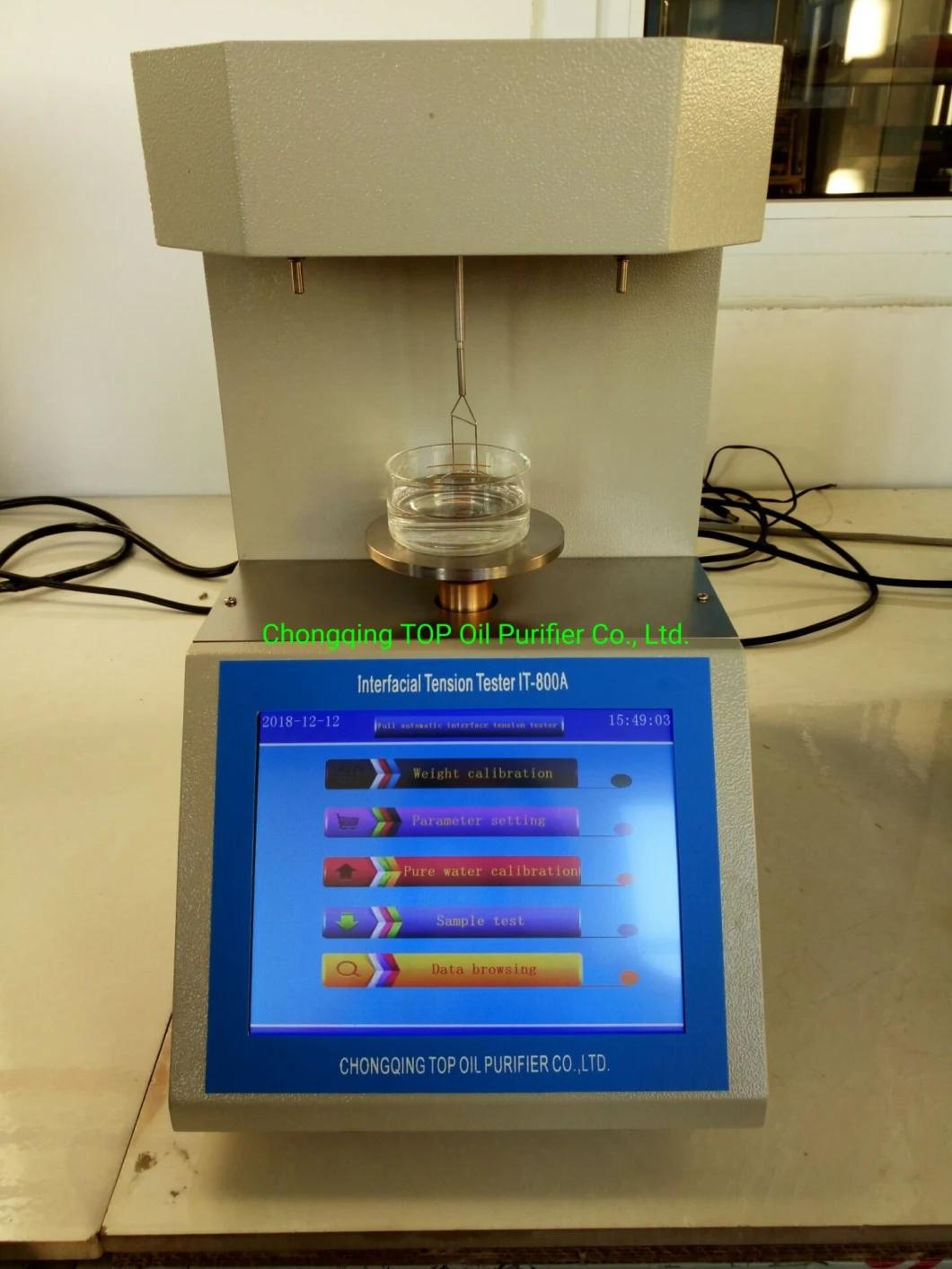 Tensiometer Testing for Transformer Oil Interfacial Tension (IT-800)