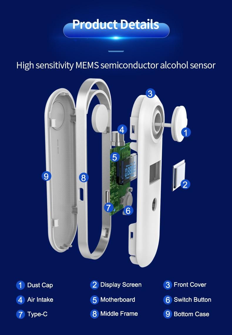 Drive Safe Digital Breathalyzer Display Beer Alcohol Tester