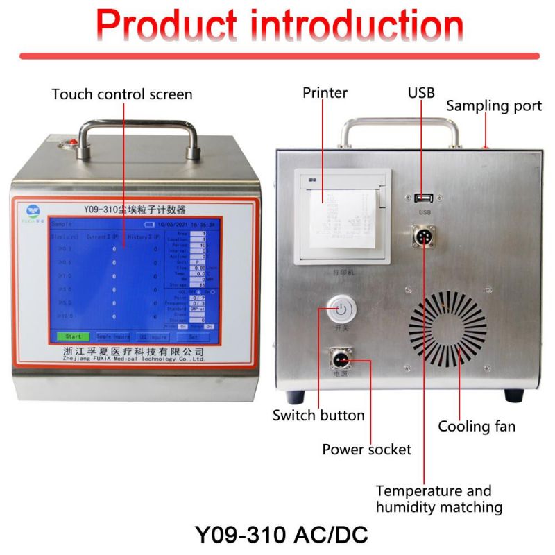 Y09-310acdc Battery Operated 28.3L/Min Laser Particle Counter