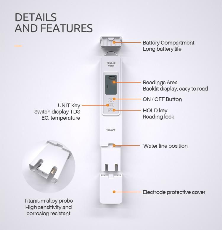 TDS, Temperature and Ec Meter for Water Quality Test