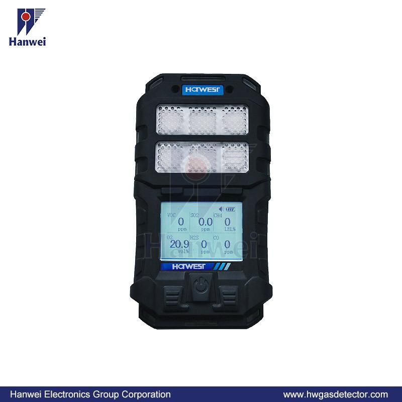 E6000 for Petrochemical Plant Portable Multi Gas Detector, Measure 5 to 6 Gases Sound + Light Alarm