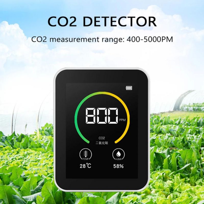 Color Screen TFT Carbon Dioxide CO2 Detector CO2 Meter Gas Concentration Content Intelligent Air Tester