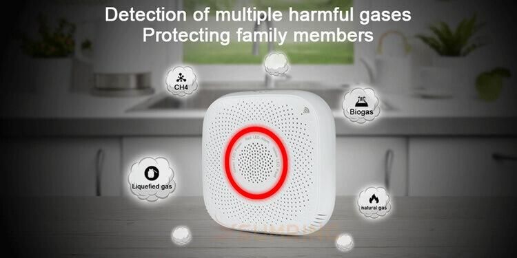 Smart Life Home Kitchen Security APP Control Tuya WiFi Gas Sensor Alarm Natural CH4 Leak Combustible Gas Detector